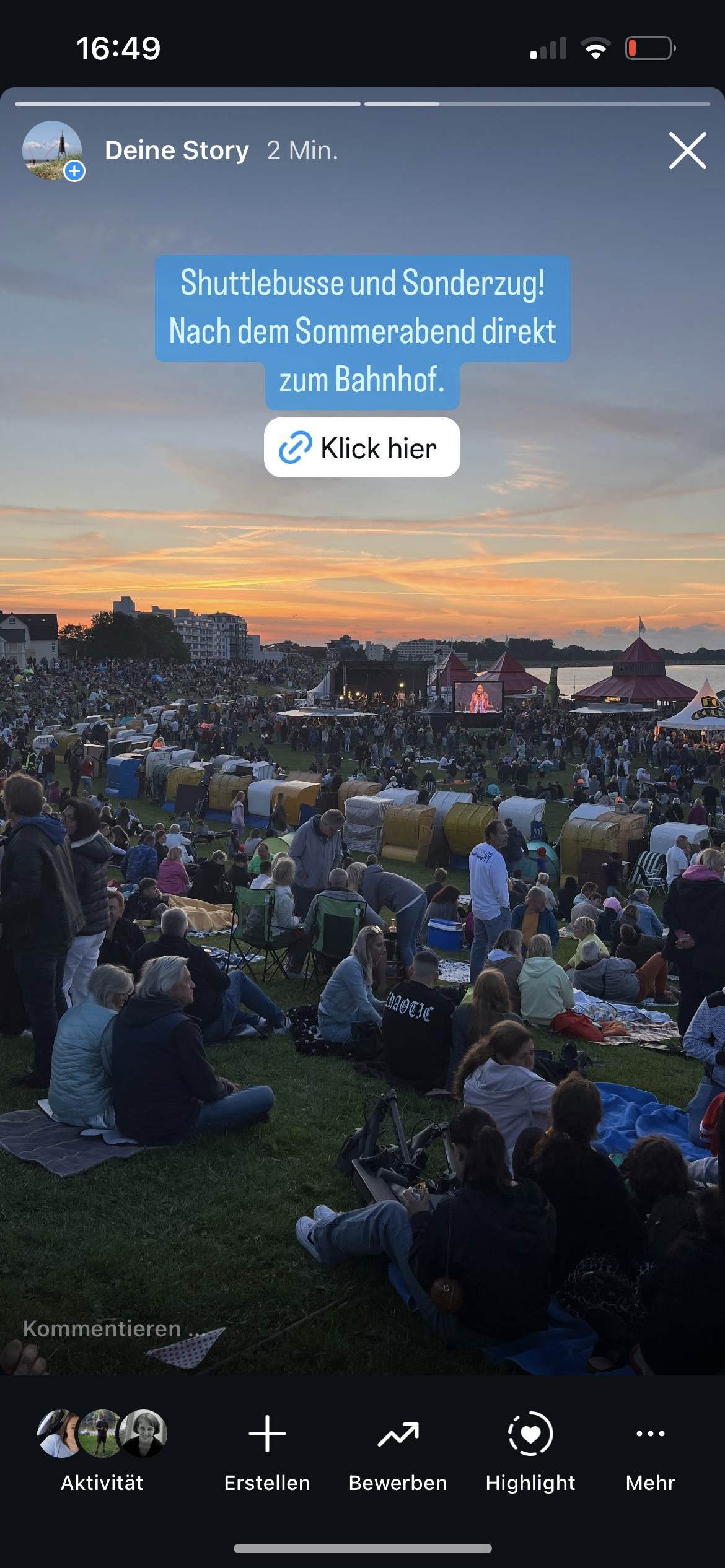 Der Sommerabend am Meer in Cuxhaven